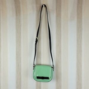 Kate Spade Jade Chelsea Park Crossbody Bag‎ Purse Mint Green Black Leather